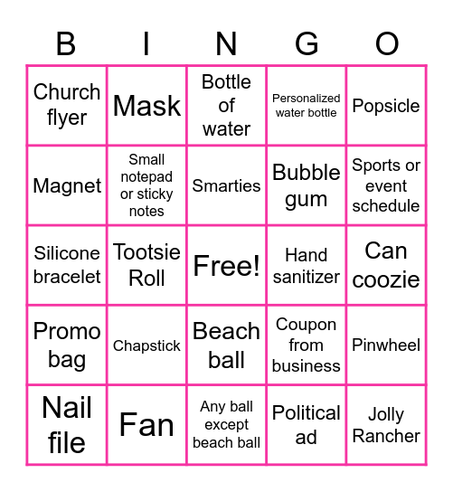 Pataskala Street Fair Parade 2021 Bingo Card