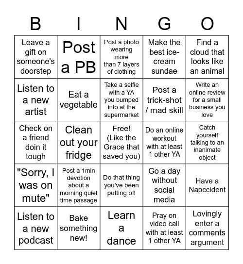 YA Bingo! Bingo Card