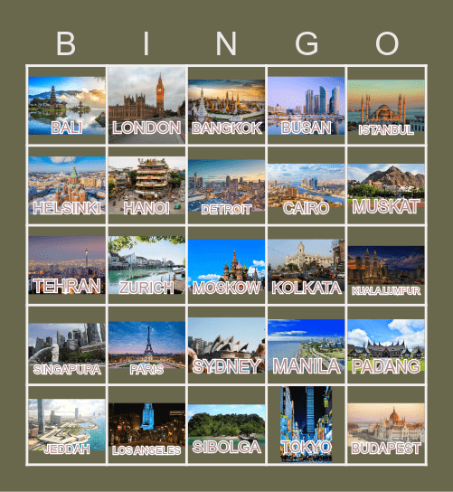 CITY BINGO! Bingo Card