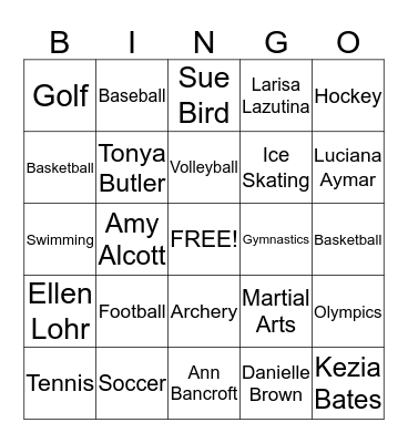 Card #1 Bingo Card