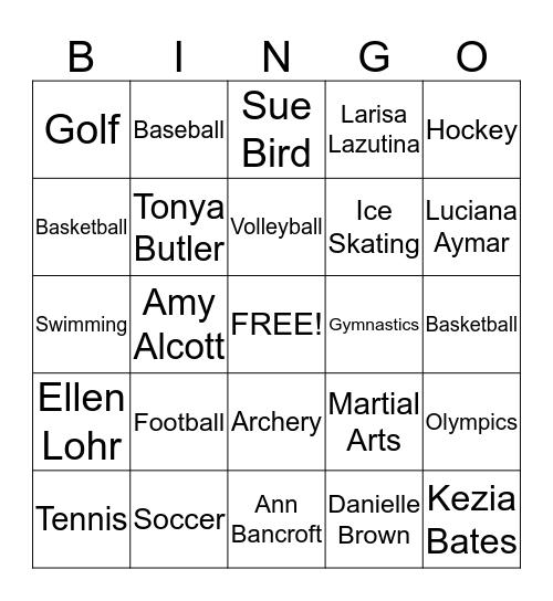 Card #1 Bingo Card