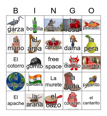 Loteria Mi Pueblito Bingo Card