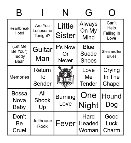 Elvis Presley Bingo Card
