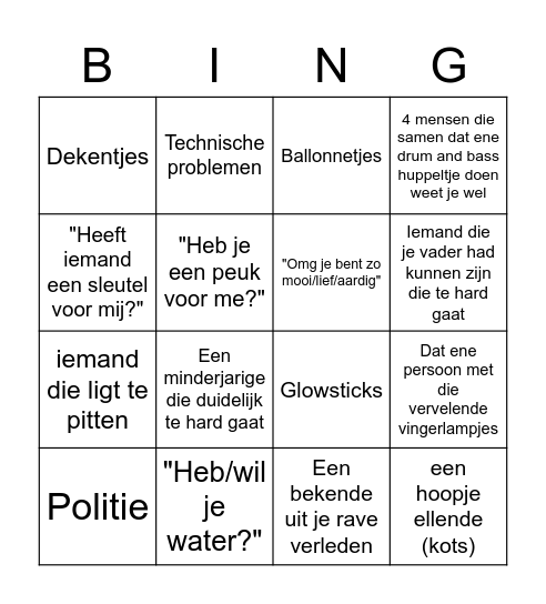 Anita's bingo Card