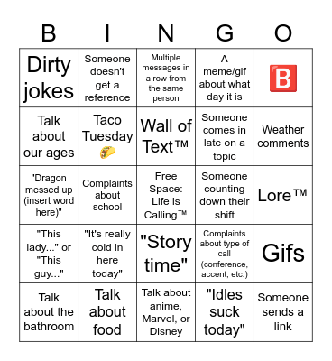 Group Chat 🅱️ingo Bingo Card
