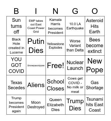 2021-2022 School Year Bingo Card