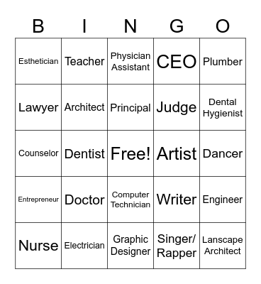 Career Bingo Card