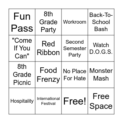McMeans Volunteer BINGO Card