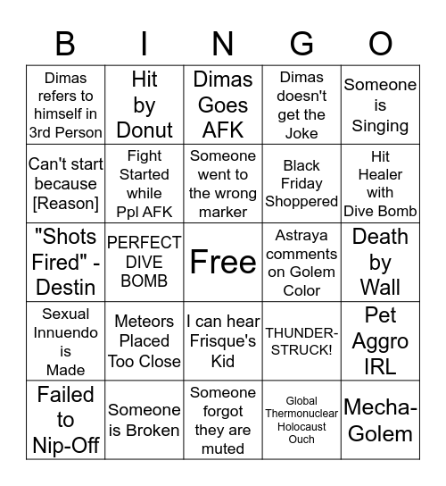 T9 Bingo Card