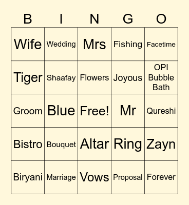 S + S BINGO Card