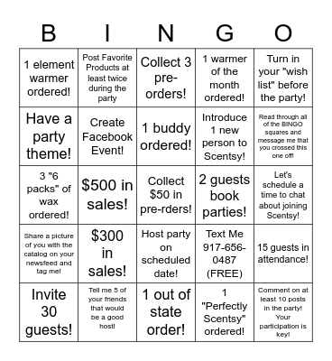 Patti's Hostess Bingo Challenge Bingo Card