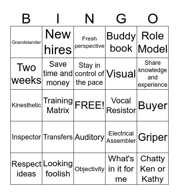 JEM Bingo Card