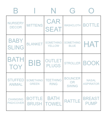 Baby Bingo Card