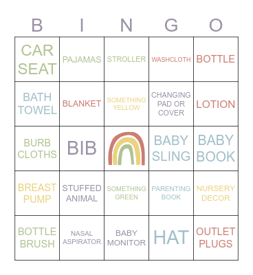 Baby Bingo Card