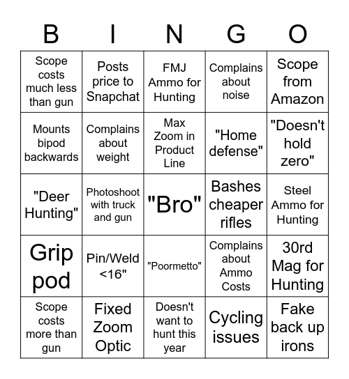 AR10 Bingo Card