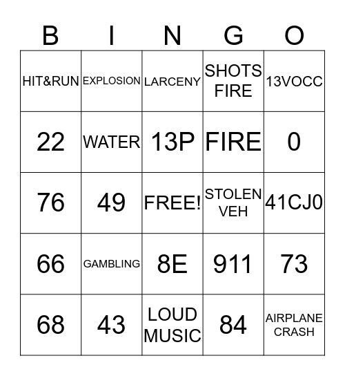 2015 National Telecommunicator Week Bingo Card