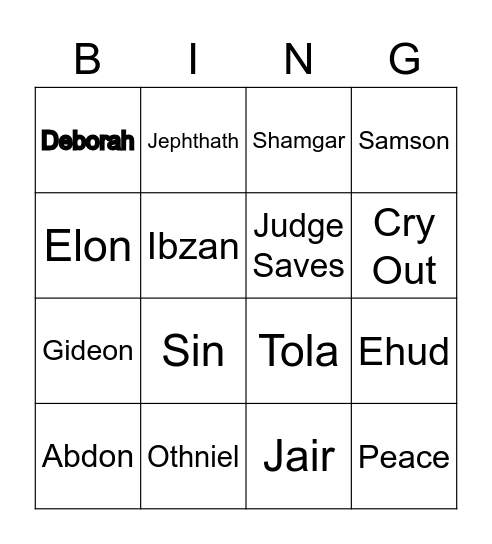 Judges! Bingo Card