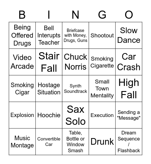 80s Bingo Card
