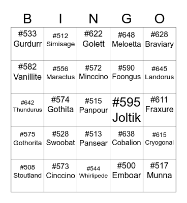 Pete ROUND 2 (Numbers) Bingo Card