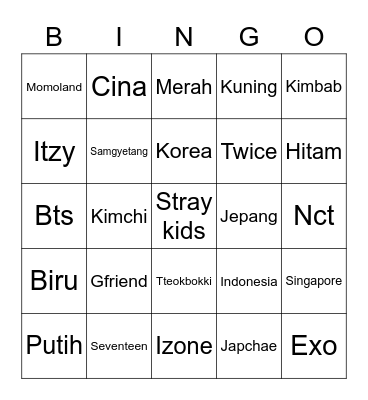 NGxKOS Bingo Card