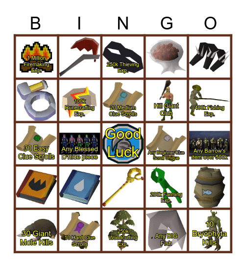 Updated Bingo Card