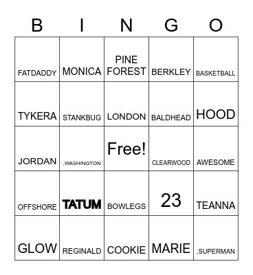 RED'S BINGO Card