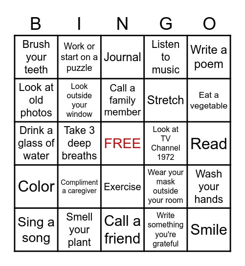 Put on your shelf when you've completed a Bingo by 5:00 today to earn Bingo Bucks Bingo Card