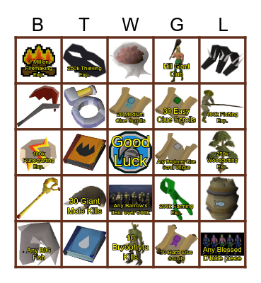 Solo Bingo Card