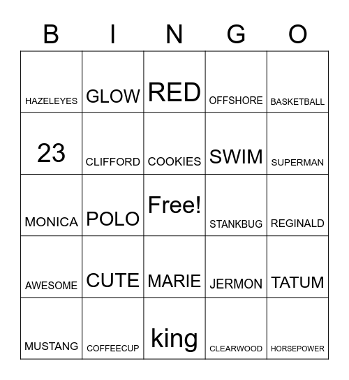 RED'S BINGO Card