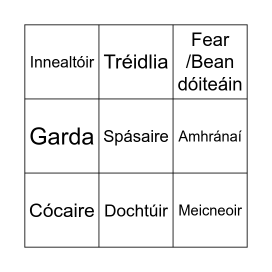 Postanna Bingo Card