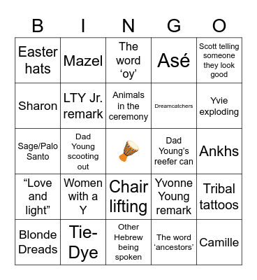 The Event of the Season Bingo Card