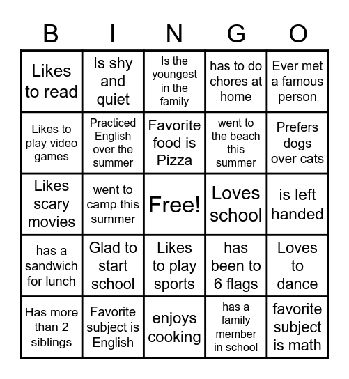 Teacher Karen´s Bingo Card