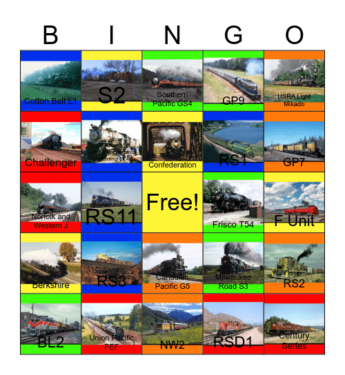Classic Locomotives Bingo Card