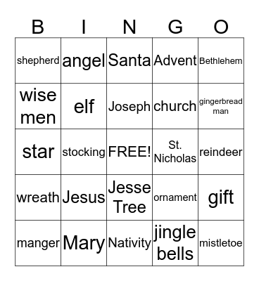 Christmas Bingo Card