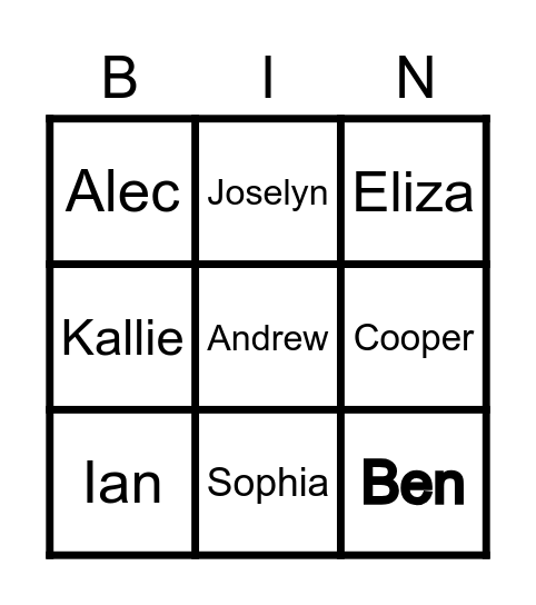 Wynot - Español I Bingo Card