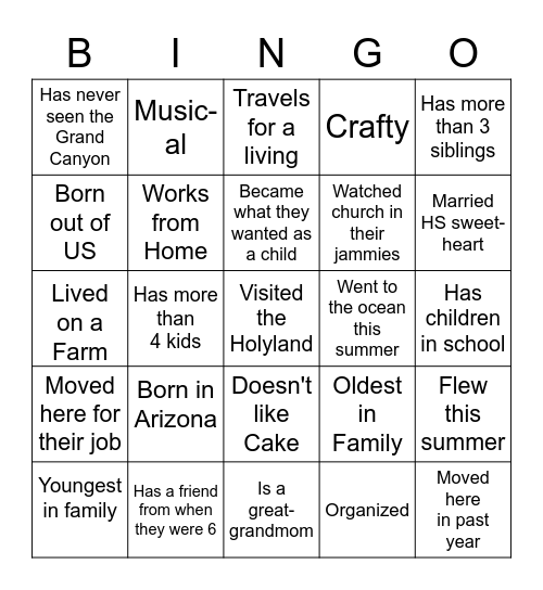 Matches Bingo Card