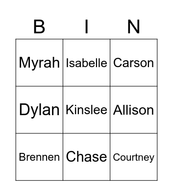 Wynot - Spanish II Bingo Card