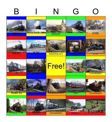 Golden Age of Steam Bingo Card