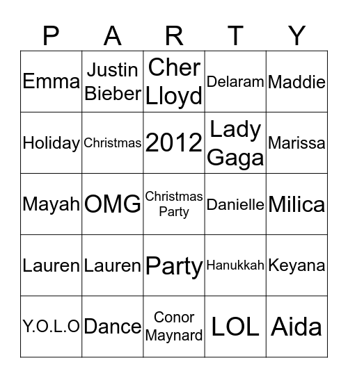 Christmas Party! Bingo Card