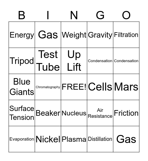 Year 7 Trivia Bingo Card