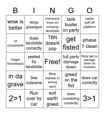 Titan Prog! Bingo Card