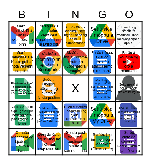 Google Bingo Card