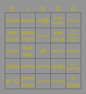 KARINA mau menang Bingo Card
