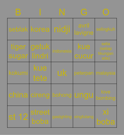KARINA mau menang Bingo Card