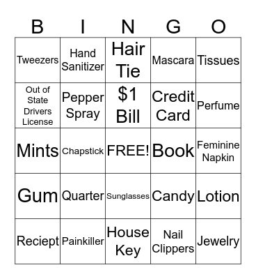 Ginny's Bridal Bingo Card