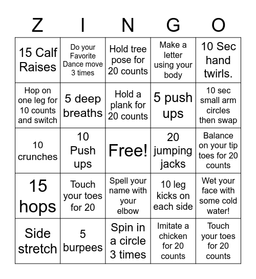 Terrific Tuesday! Bingo Card