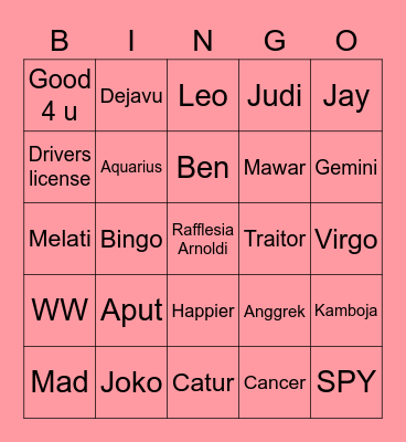 bingonya bianca Bingo Card