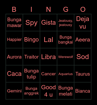 Mads Bingo Card