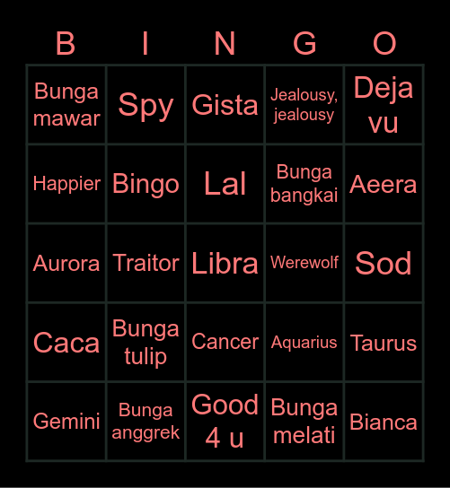 Mads Bingo Card