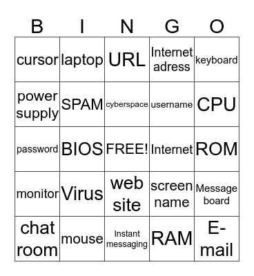 computer science bingo Card